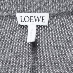 Pre Owned Loewe Grey Cashmere V-Neck Asymmetric Sweater S