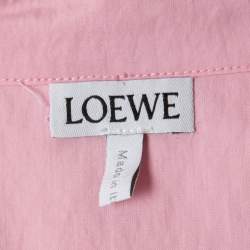 Loewe Pink Cotton Logo Embroidered Oversized Shirt S