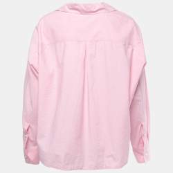 Loewe Pink Cotton Logo Embroidered Oversized Shirt S