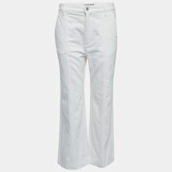 Pre Owned Loewe White Denim Wide-Leg Jeans M Waist 28"