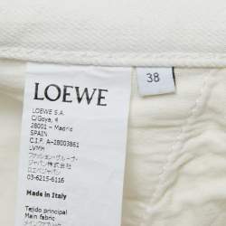 Pre Owned Loewe White Denim Wide-Leg Jeans M Waist 28"