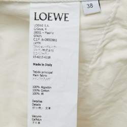 Pre Owned Loewe White Denim Wide-Leg Jeans M Waist 28"