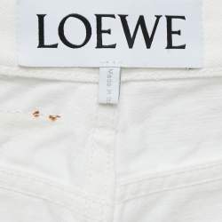 Pre Owned Loewe White Denim Wide-Leg Jeans M Waist 28"