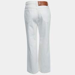 Pre Owned Loewe White Denim Wide-Leg Jeans M Waist 28"