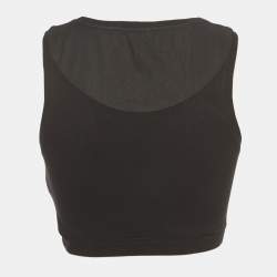 مملوكة مسبقًا Loewe Black Ribbed Knit Anagram Crop Top S