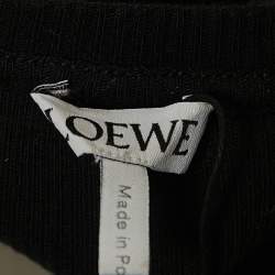 مملوكة مسبقًا Loewe Black Ribbed Knit Anagram Crop Top S