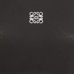 مملوكة مسبقًا Loewe Black Ribbed Knit Anagram Crop Top S