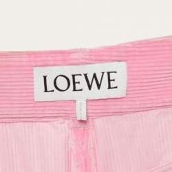 Loewe Pink Corduroy Anagram Embroidered Jeans S