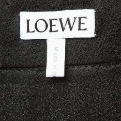Pre Owned Loewe Black Crepe Asymmetric Wrap Dress S