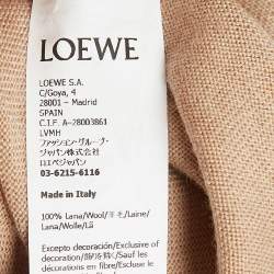 Pre Owned Loewe Beige Wool Logo Pocket Detail Buttoned Cardigan XS