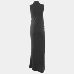 Loewe Grey Jersey Ruched Polo Dress M