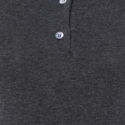 Loewe Grey Jersey Ruched Polo Dress M