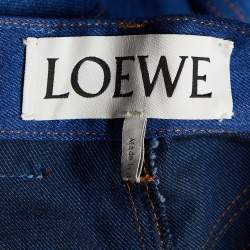 Pre Owned Loewe Blue Denim Trompe L'Oeil Double Waist Jeans S/Waist 28"