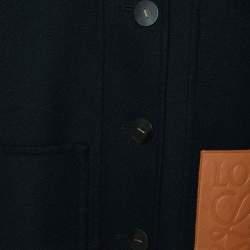 Loewe Black Wool Anagram Pocket Detail Button Front Jacket M