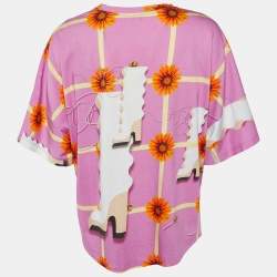 Loewe Pink Wallpaper Print Cotton Crew Neck T-Shirt S