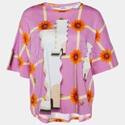 Loewe Pink Wallpaper Print Cotton Crew Neck T-Shirt S
