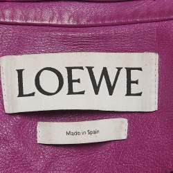 Pre Owned Loewe Pink Lambskin Leather Cropped Shirt S