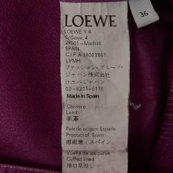 Pre Owned Loewe Pink Lambskin Leather Cropped Shirt S