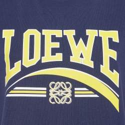Pre Owned Loewe Navy Blue Graphic Print Cotton T-Shirt M
