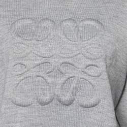 Loewe Grey Anagram Wool Knit Cropped Sweater M