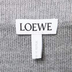 Loewe Grey Anagram Wool Knit Cropped Sweater M