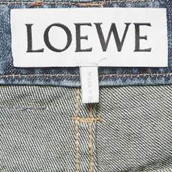 Pre Owned Loewe Blue Washed Denim Buttoned Jeans M Waist 30"