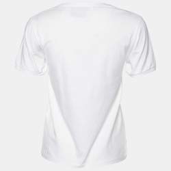 Pre Owned Loewe X Paula's Ibiza White Printed Cotton Crew Neck T-Shirt S