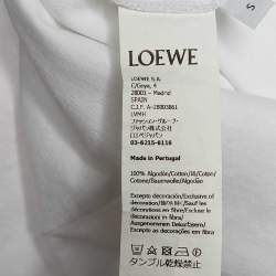 Pre Owned Loewe X Paula's Ibiza White Printed Cotton Crew Neck T-Shirt S