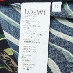 Loewe X Paula's Ibiza Denim Trim Printed Crepe Wrap Skirt M