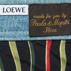 Loewe X Paula's Ibiza Denim Trim Printed Crepe Wrap Skirt M