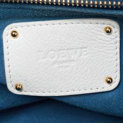 Pre Owned Loewe White Leather Calle Hobo