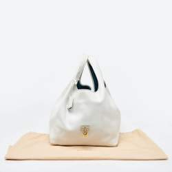 Pre Owned Loewe White Leather Calle Hobo