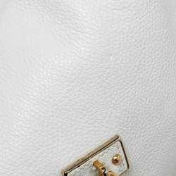 Pre Owned Loewe White Leather Calle Hobo