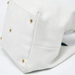 Pre Owned Loewe White Leather Calle Hobo