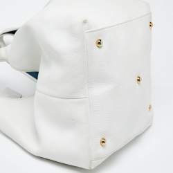 Pre Owned Loewe White Leather Calle Hobo