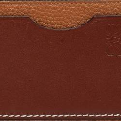 Loewe Brown Leather Zip Card Holder 