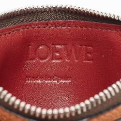 Loewe Brown Leather Zip Card Holder 