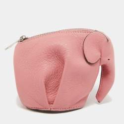 Pre Owned Loewe Pink Leather Elephant Coin Purse