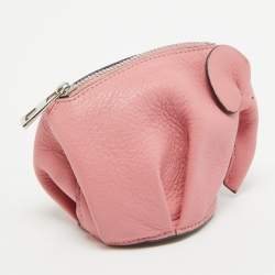Pre Owned Loewe Pink Leather Elephant Coin Purse