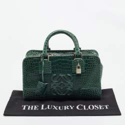Loewe Green Crocodile Amazona Satchel
