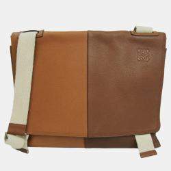 Loewe Brown Leather Easy Messenger Flap Bag