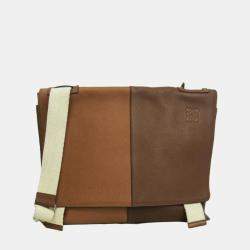 Loewe Brown Leather Easy Messenger Flap Bag