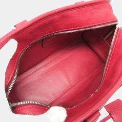 Loewe Pink Red Leather Amazona 28 Satchel