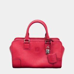 Loewe Pink Red Leather Amazona 28 Satchel