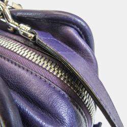 Loewe Purple Leather Amazona 28 Satchel