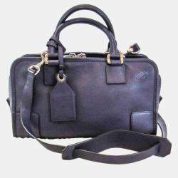 Loewe Purple Leather Amazona 28 Satchel