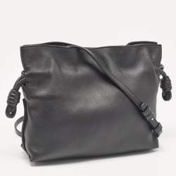 Pre Owned Loewe Black Leather Flamenco Shoulder Bag