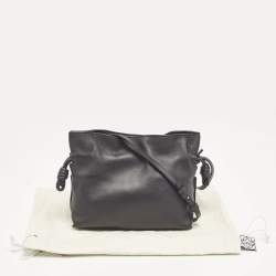 Pre Owned Loewe Black Leather Flamenco Shoulder Bag