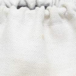 Pre Owned Loewe x Paula's Ibiza Beige/Brown Raffia and Leather Drawstring Bucket Bag