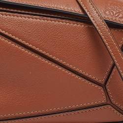 Loewe Brown Leather Mini Puzzle Shoulder Bag